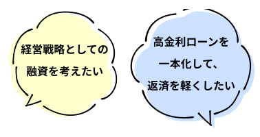 経営戦略としての融資を考えたい 高金利ローンを一本化して、返済を軽くしたい